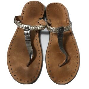UGG Braided Leather Sandals - Tan and Silver